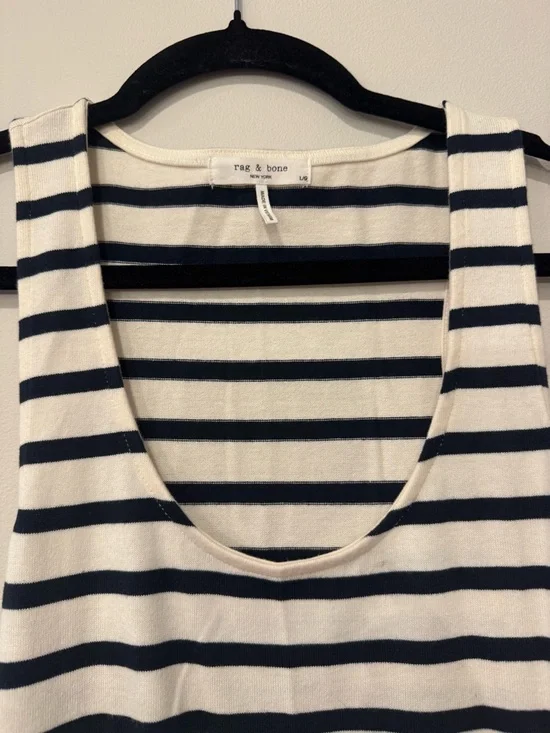 rag & bone Black and White Striped Maxi Tank Dress - Picture 2 of 2